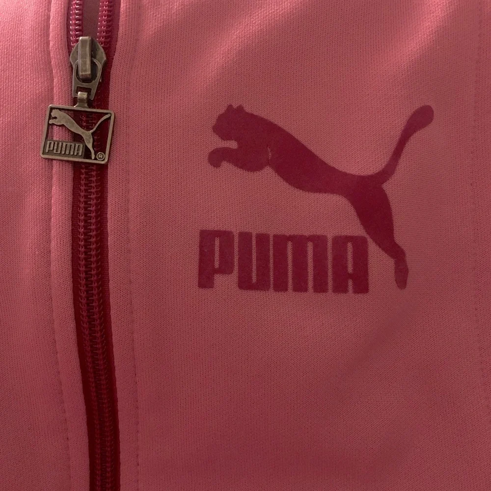 Puma pink zip up track jacket with pockets, XL - Picture 2 of 5